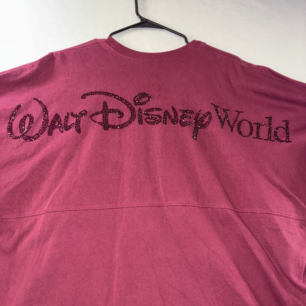 491 Disney Spirit Jersey XL Maroon Rhinestone Walt Disney World Long Sleeve Tee